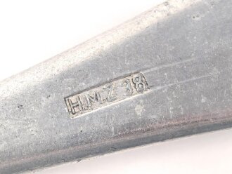 Gabel von der Luftwaffe aus Aluminium, datiert 1938, Gesamtlänge ca. 22 cm