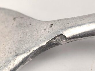 Gabel von der Luftwaffe aus Aluminium, datiert 1938, Gesamtlänge ca. 22 cm