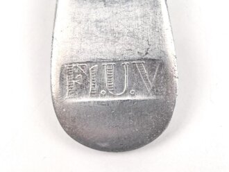 Gabel von der Luftwaffe aus Aluminium, datiert 1938, Gesamtlänge ca. 22 cm