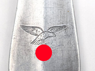 Gabel von der Luftwaffe aus Aluminium, datiert 1938, Gesamtlänge ca. 22 cm