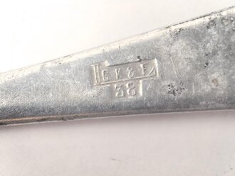 Gabel von der Luftwaffe aus Aluminium, datiert 1938, Gesamtlänge ca. 22 cm