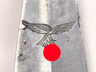 Gabel von der Luftwaffe aus Aluminium, datiert 1940, Gesamtlänge ca. 22 cm