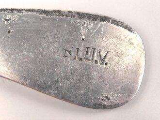 Gabel von der Luftwaffe aus Aluminium, datiert 1938, Gesamtlänge ca. 22 cm