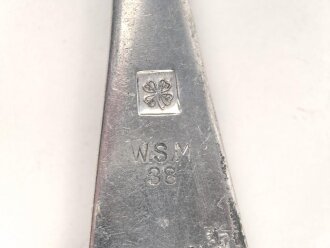 Gabel von der Luftwaffe aus Aluminium, datiert 1938, Gesamtlänge ca. 22 cm