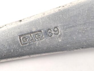 Gabel von der Luftwaffe aus Aluminium, datiert 1939, Gesamtlänge ca. 22 cm