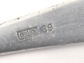 Gabel von der Luftwaffe aus Aluminium, datiert 1939, Gesamtlänge ca. 22 cm