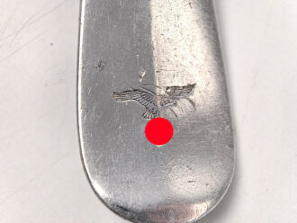 Gabel von der Luftwaffe aus Aluminium, datiert 1939, Gesamtlänge ca. 22 cm