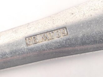 Gabel von der Luftwaffe aus Aluminium, datiert 1939, Gesamtlänge ca. 22 cm