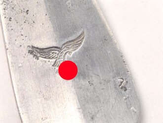 Gabel von der Luftwaffe aus Aluminium, datiert 1938, Gesamtlänge ca. 22 cm