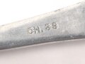 Gabel von der Luftwaffe aus Aluminium, datiert 1938, Gesamtlänge ca. 22 cm