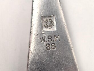Gabel von der Luftwaffe aus Aluminium, datiert 1938, Gesamtlänge ca. 22 cm