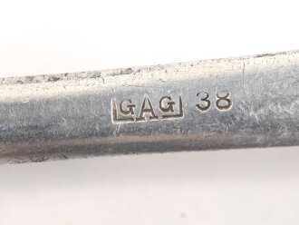 Servierlöffel für die Luftwaffe, Aluminium, datiert 1938, Gesamtlänge ca. 30 cm