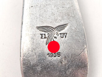 Löffel für die Luftwaffe, Aluminium, datiert 1935, Gesamtlänge ca. 21 cm