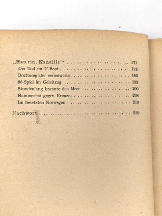 "Feind im Fadenkreuz" U Boot auf Jagd im Atlantik, datiert 1943, ca. 250 Seiten, DIN A5