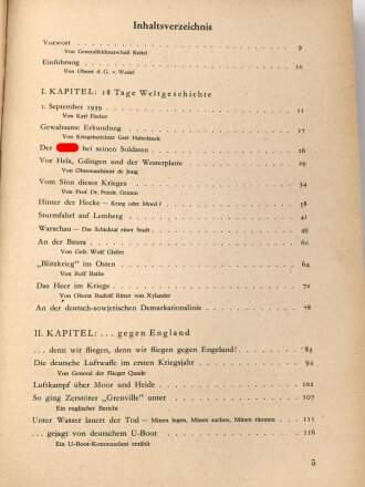 "Die Wehrmacht - Der Freiheitskampf des großdeutschen Volkes", datiert 1940, 319 Seiten, über DIN A5, gebraucht
