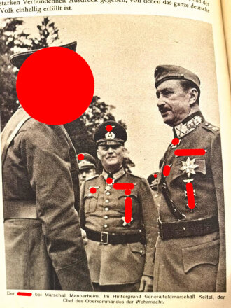 "Die Wehrmacht - Im Zeichen des Weltkrieges", datiert 1942, 319 Seiten, über DIN A5, gebraucht