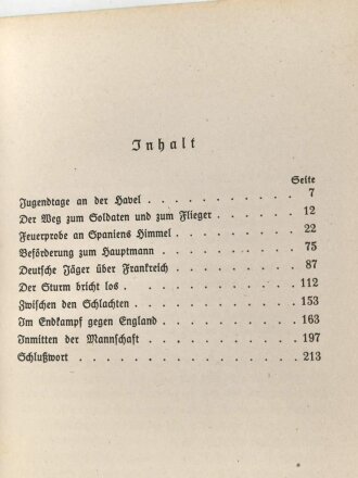 "Mölders und seine Männer", datiert 1941, DIN A5, 216 Seiten, gebraucht