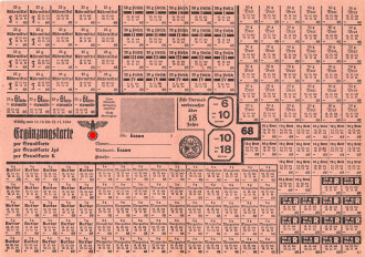 "Ergänzungskarte" der Stadt Essen, gültig vom 16.10 bis 19.11.1944, DIN A4