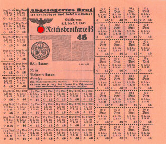 "Reichsbrotkarte B" der Stadt Essen,...