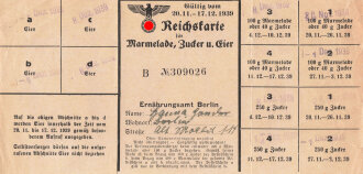 "Reichskarte für Marmelade, Zucker u....