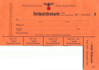 "Reichsseifenkarte" der Stadt Brandenburg,...