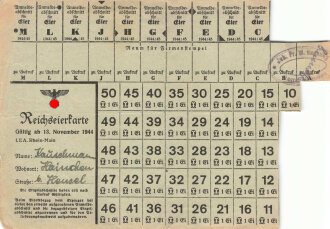 "Reichseierkarte" Rhein-Main, gültig ab...