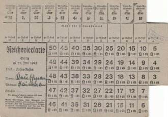 "Reichseierkarte" Hessen-Nassau, gültig ab 25. Juni 1945, DIN A5