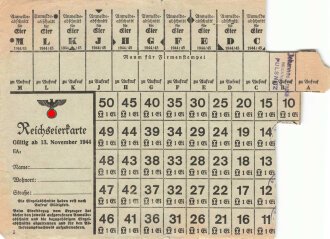 "Reichseierkarte" gültig ab 13. November 1944, DIN A5