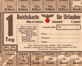 "Reichskarte für Urlauber "1 Tag gültig im deutschen Reichsgebiet 5. Ausgabe, über DIN A6
