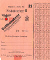 "Reichsbrotkarte B" des Kreis Herzogtum Lauenburg, gültig vom 12.1. bis 8.2.1942, DIN A6