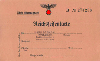 "Reichsseifenkarte", DIN A6