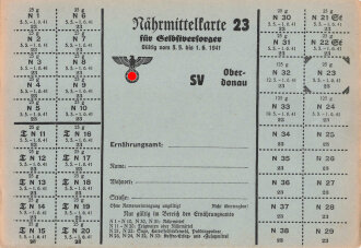 "Nährmittelkarte für Selbstversorger"...