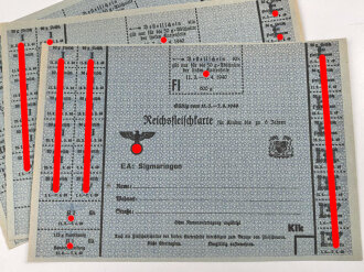 "Reichsfleischkarte" der Stadt Sigmaringen, gültig vom 11.3. bis 7.8.1940, DIN A5, Sie erhalten 1 Stück