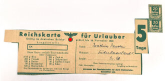 "Reichskarte für Urlauber" 5 Tage...