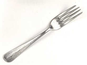 Gabel von der Wehrmacht aus Aluminium, datiert 1940, Gesamtlänge ca. 21 cm