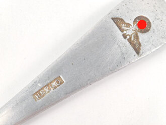 Gabel von der Wehrmacht aus Aluminium, datiert 1940, Gesamtlänge ca. 21 cm