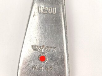 Gabel von der Wehrmacht aus Aluminium, datiert 1941, Gesamtlänge ca. 21 cm