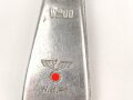 Gabel von der Wehrmacht aus Aluminium, datiert 1941, Gesamtlänge ca. 21 cm
