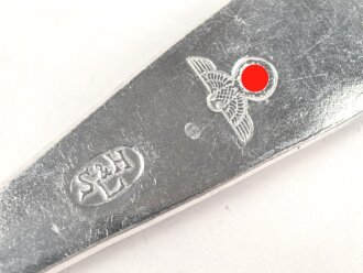 Gabel von der Wehrmacht aus Aluminium, Gesamtlänge ca. 21 cm