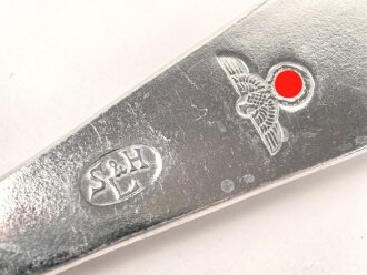 Gabel von der Wehrmacht aus Aluminium, Gesamtlänge ca. 21 cm