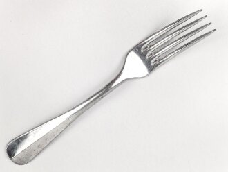 Gabel von der Wehrmacht aus Aluminium, datiert 1941, Gesamtlänge ca. 21 cm