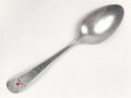 Löffel von der Wehrmacht aus Aluminium, datiert 1938, Gesamtlänge ca. 21 cm