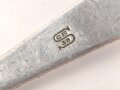 Löffel von der Wehrmacht aus Aluminium, datiert 1938, Gesamtlänge ca. 21 cm