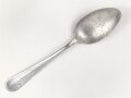Löffel von der Wehrmacht aus Aluminium, datiert 1938, Gesamtlänge ca. 21 cm