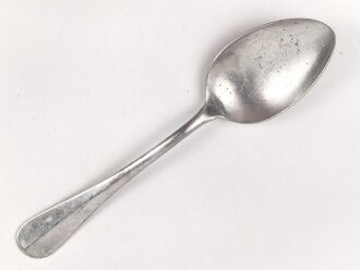 Löffel von der Wehrmacht aus Aluminium, datiert 1939, Gesamtlänge ca. 21 cm