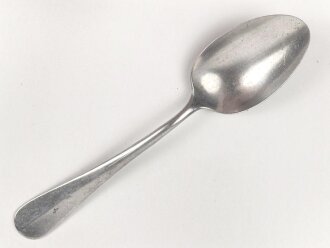 Löffel von der Wehrmacht aus Aluminium, datiert 1938, Gesamtlänge ca. 21 cm