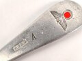 Löffel von der Wehrmacht aus Aluminium, datiert 1938, Gesamtlänge ca. 21 cm