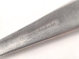Löffel von der Wehrmacht aus Eisen, datiert 1941, Gesamtlänge ca. 21 cm