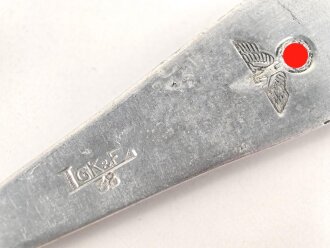 Löffel von der Wehrmacht aus Aluminium, datiert 1938, Gesamtlänge ca. 21 cm