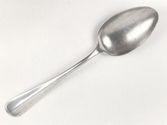Löffel von der Wehrmacht aus Aluminium, datiert 1938, Gesamtlänge ca. 21 cm